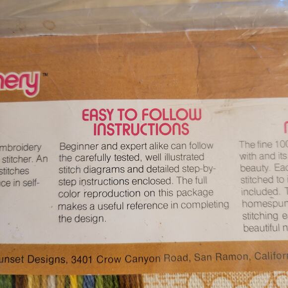 Sunset Stitchery "Country Home" Needlepoint Kit 16x20 Frame Sealed 1976 Sealed - Picture 5 of 15